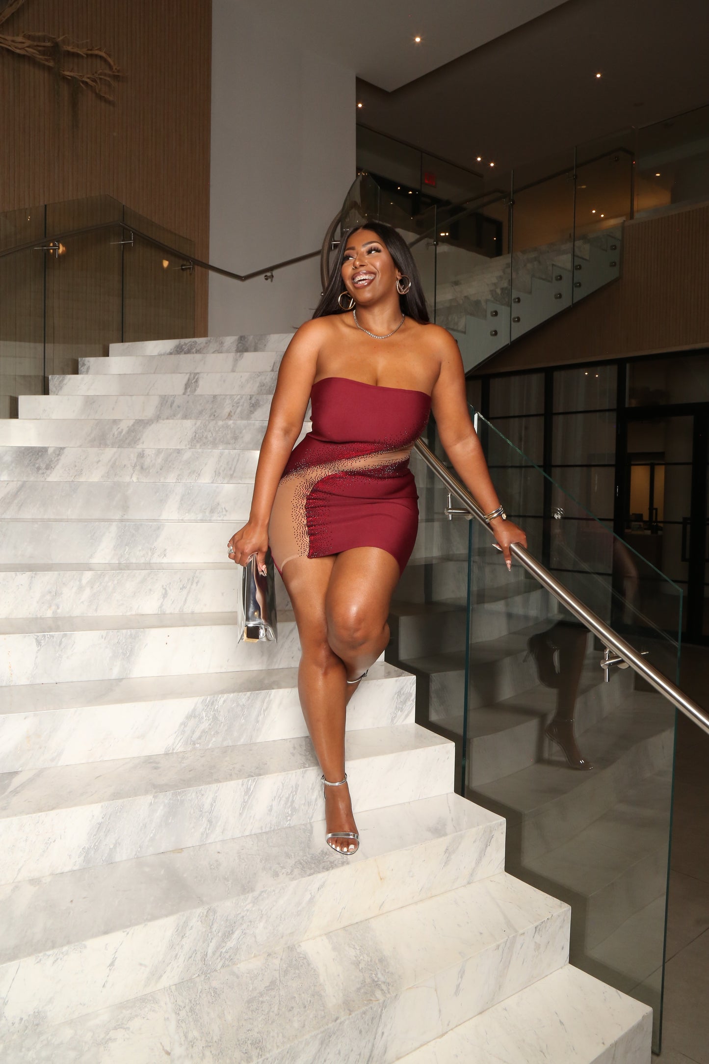 After Hours Mesh Cutout Dress