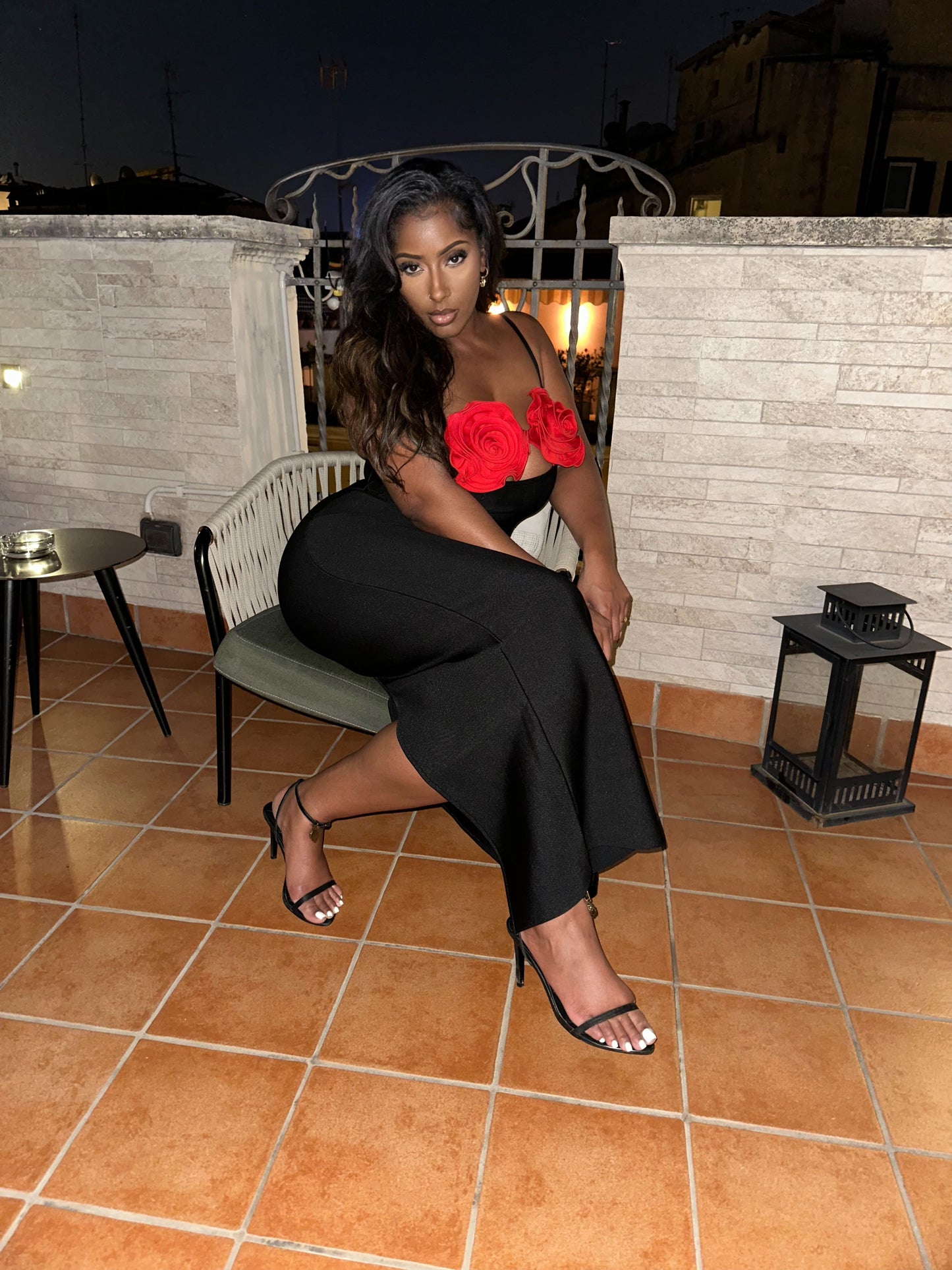 La Vie En Rose Bustier Midi Dress