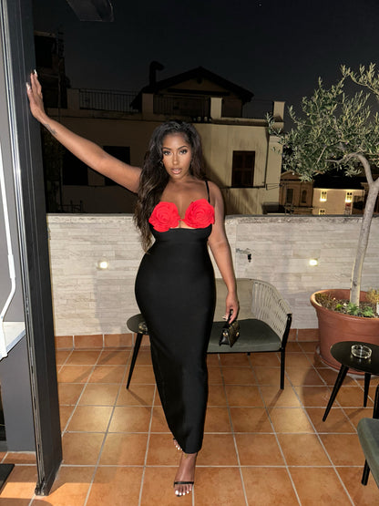 La Vie En Rose Bustier Midi Dress