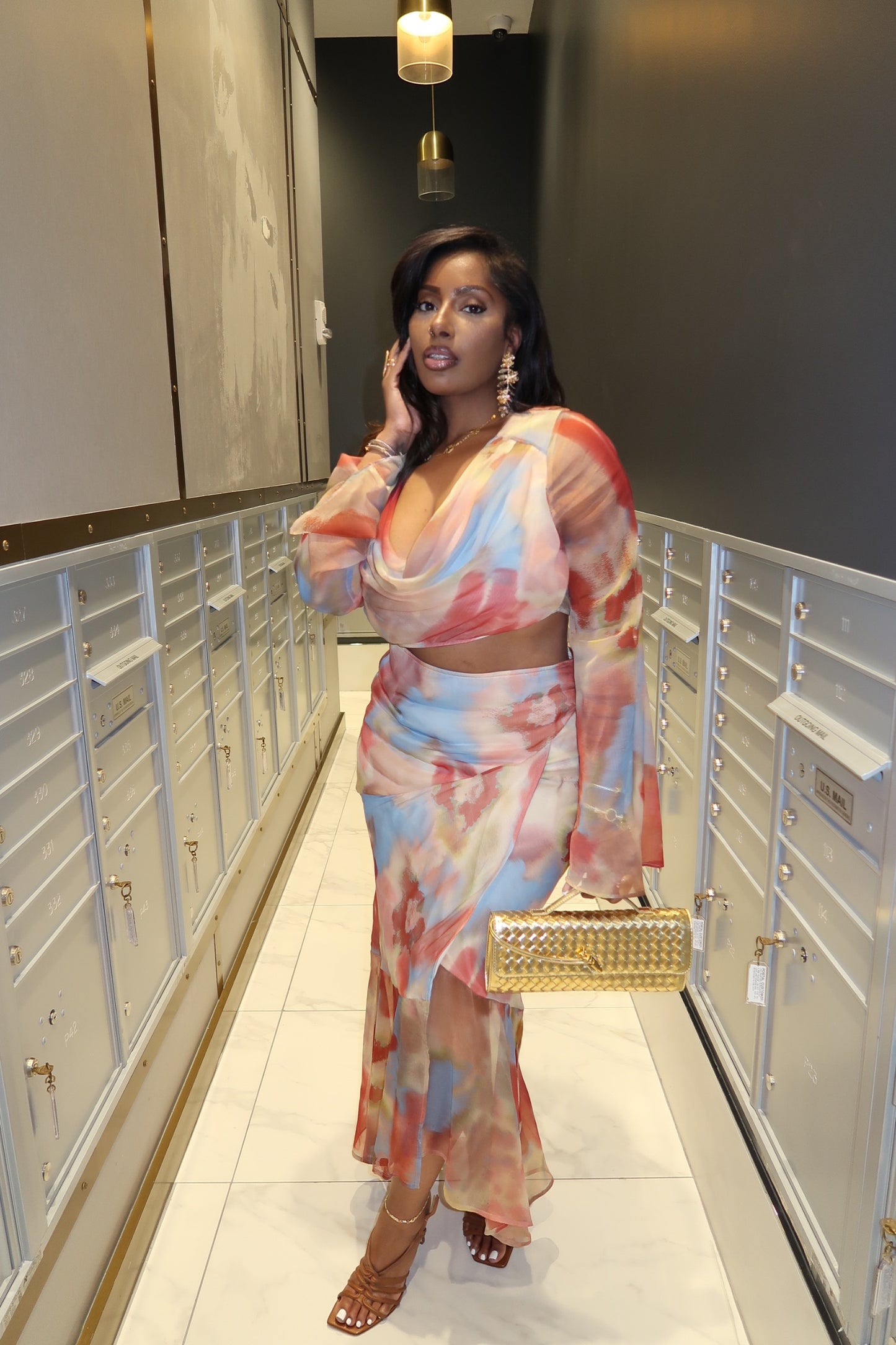 Soft Motion Mesh Skirt Set